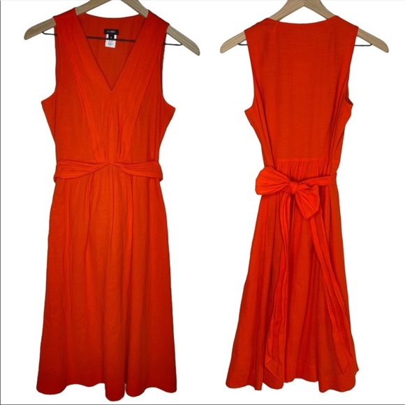 Orange V- neck J. Crew dress - Picture 2 of 3